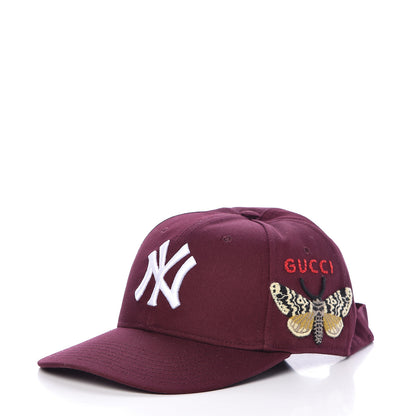 Gucci X MLB Cotton NY Yankees Baseball Hat 57-61 Lacquer 1 of 10