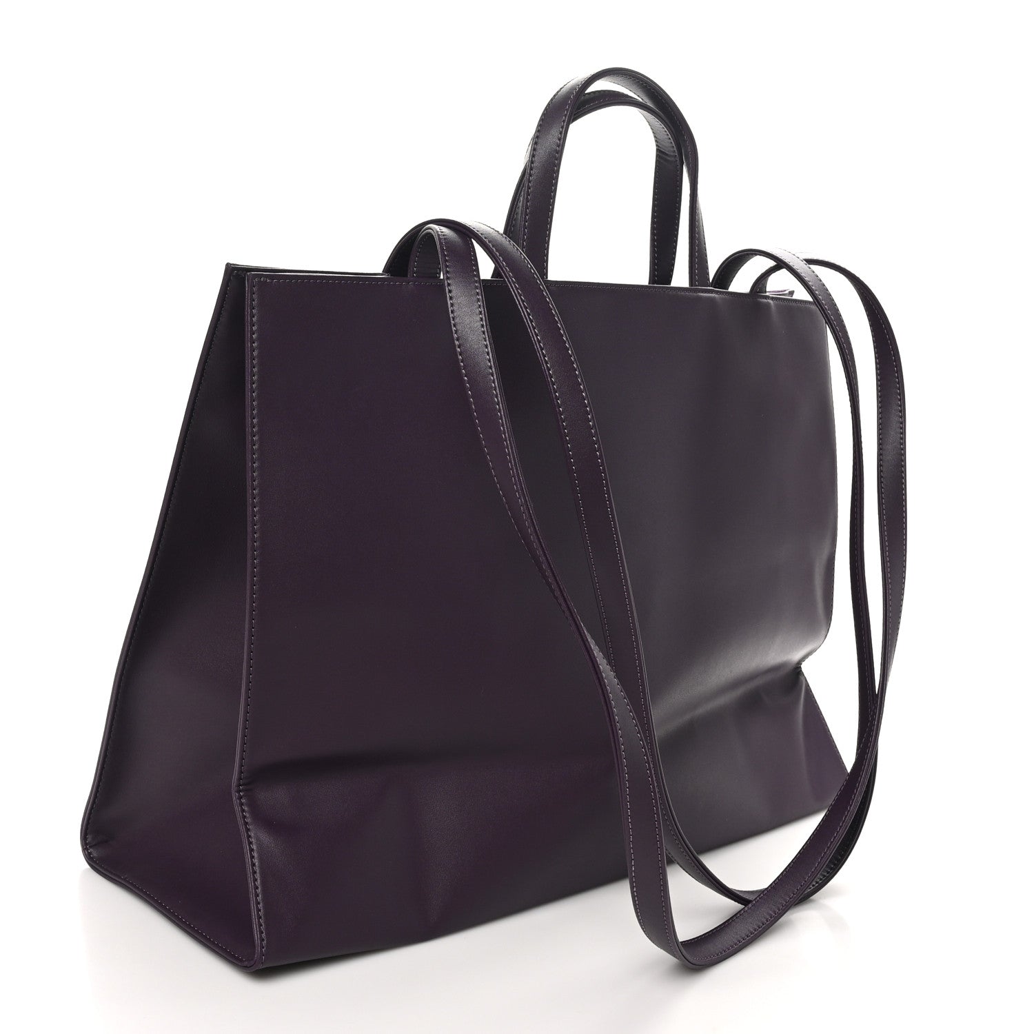 Telfar Vegan Leather Large Shopping Bag Eggplant 3 of 9