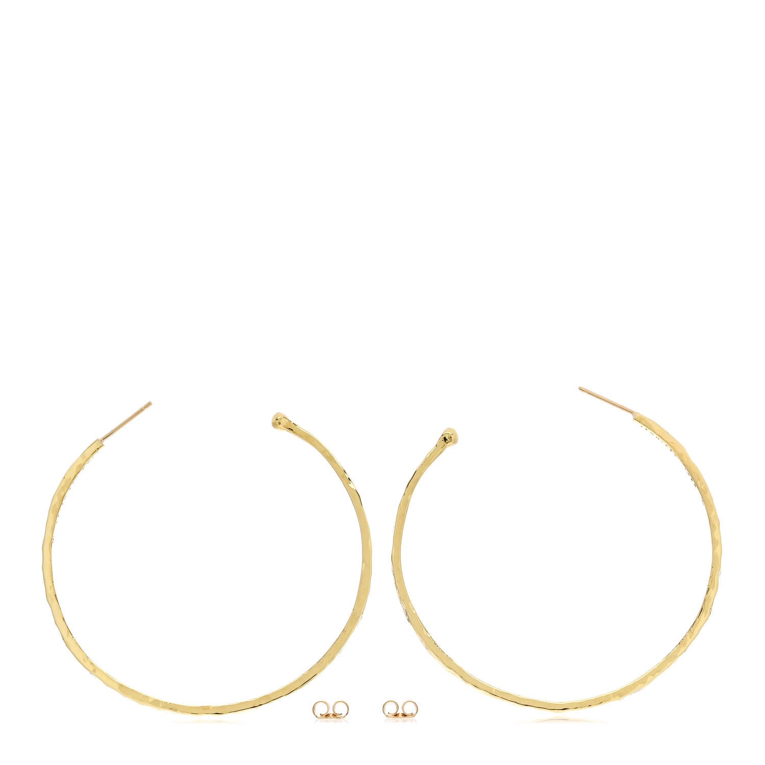 Jennifer Meyer 18K Yellow Gold Medium Hammered Hoop Earrings 3 of 4