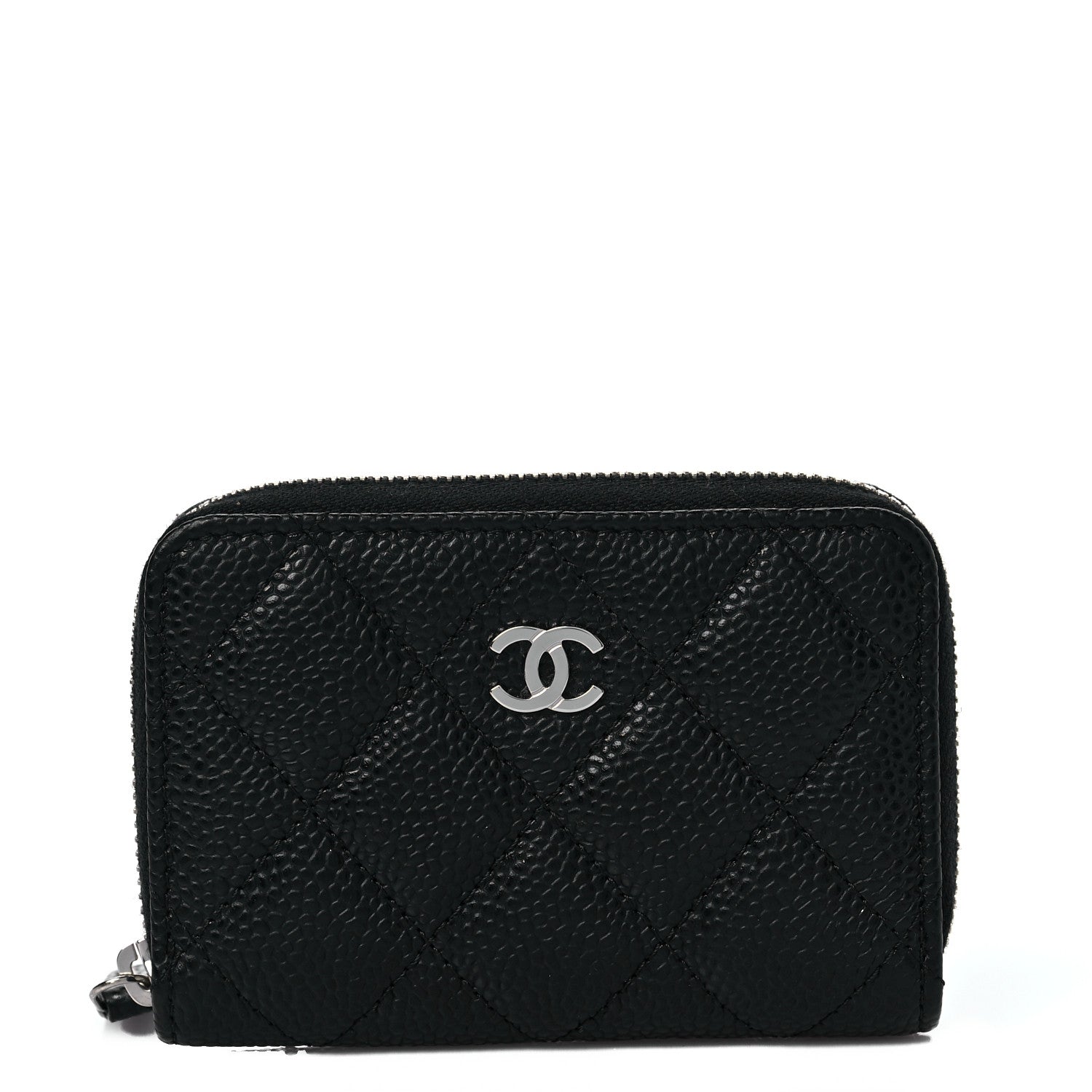 Chanel Caviar Quilted Zip Coin Purse Black 1 of 8