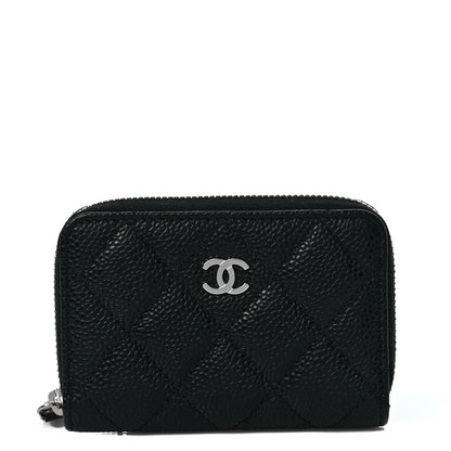Chanel Caviar Quilted Zip Coin Purse Black 1 of 8
