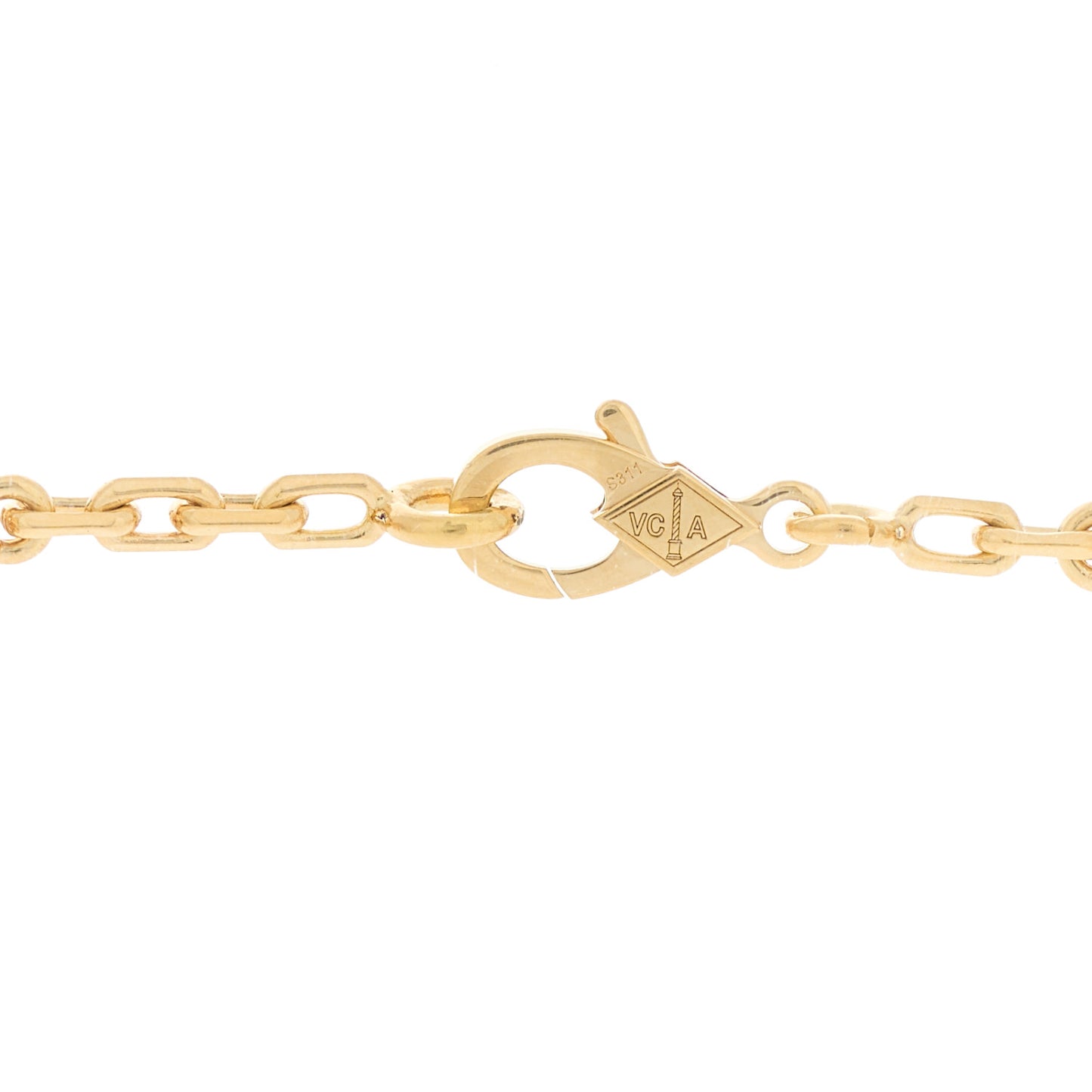 18K Yellow Gold Black Onyx 10 Motifs Vintage Alhambra Necklace