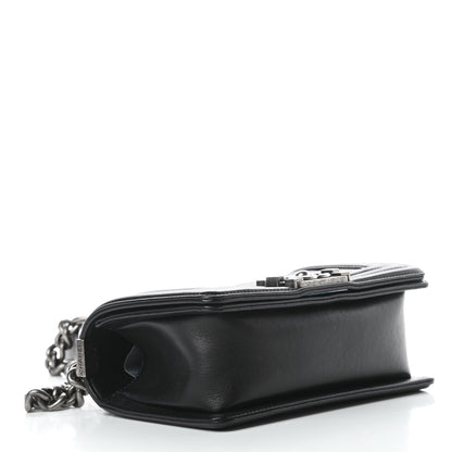 Chanel Calfskin Double Stitch Small Boy Flap Black 4 of 13