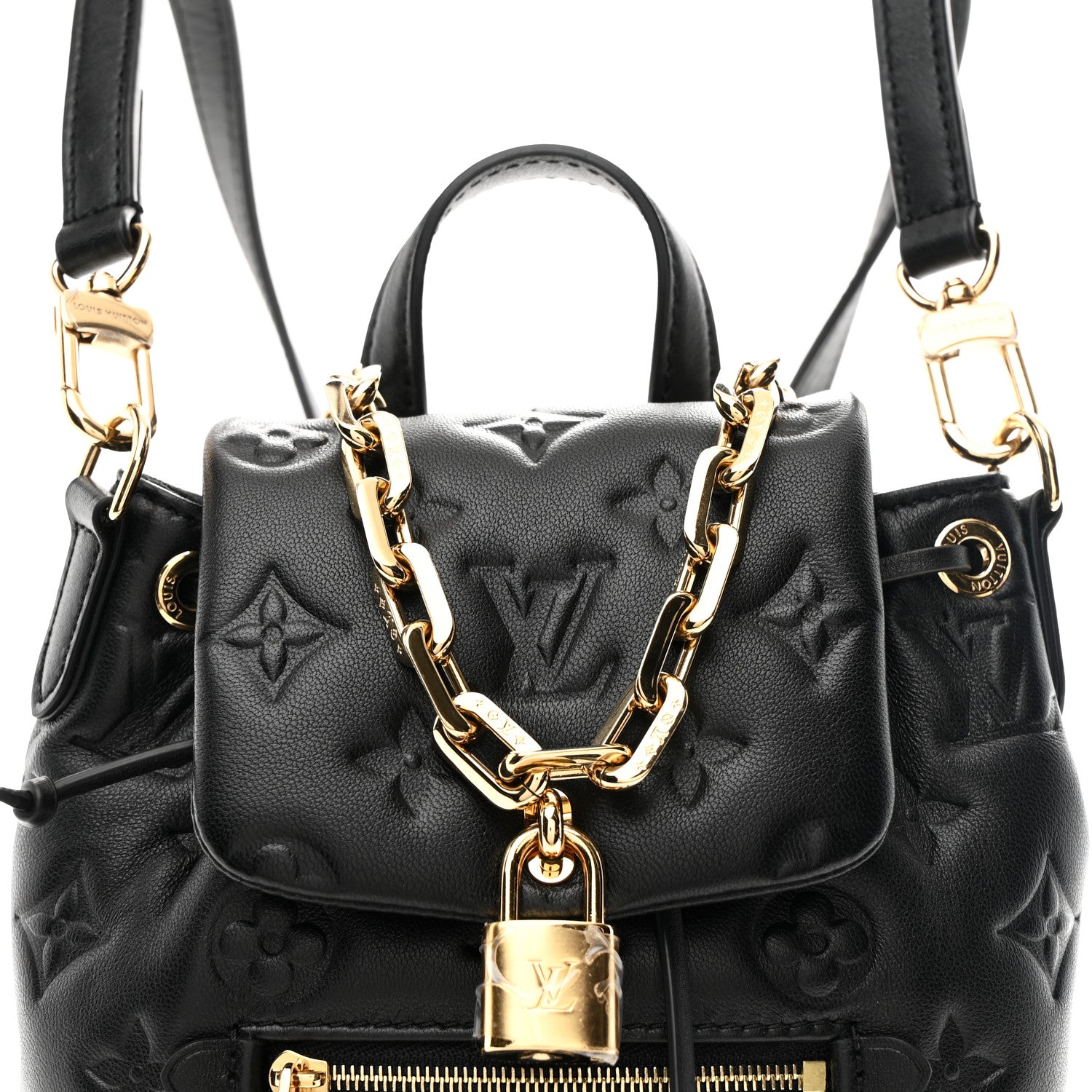 Louis Vuitton Lambskin Embossed Monogram Coussin Mini Backpack Black 7 of 9