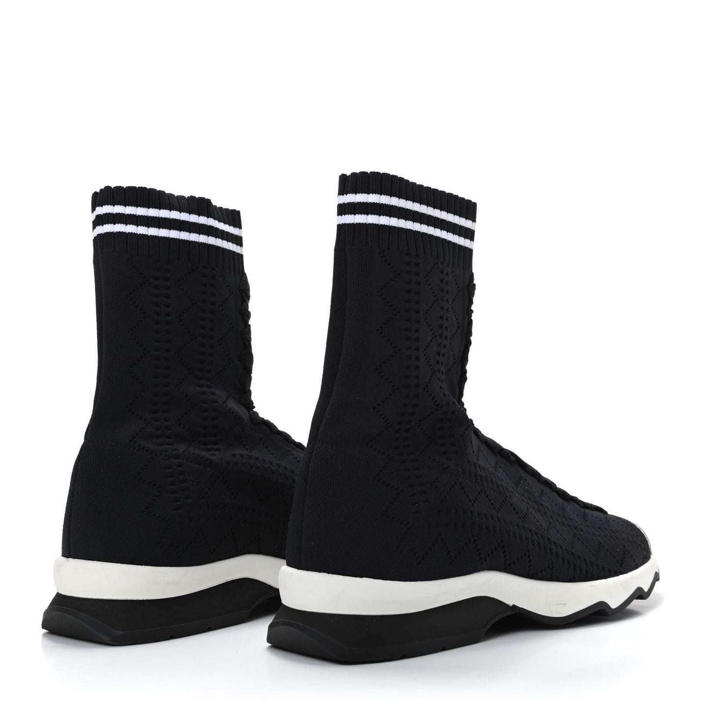 Stretch Knit Womens Sock Sneakers 36 Black