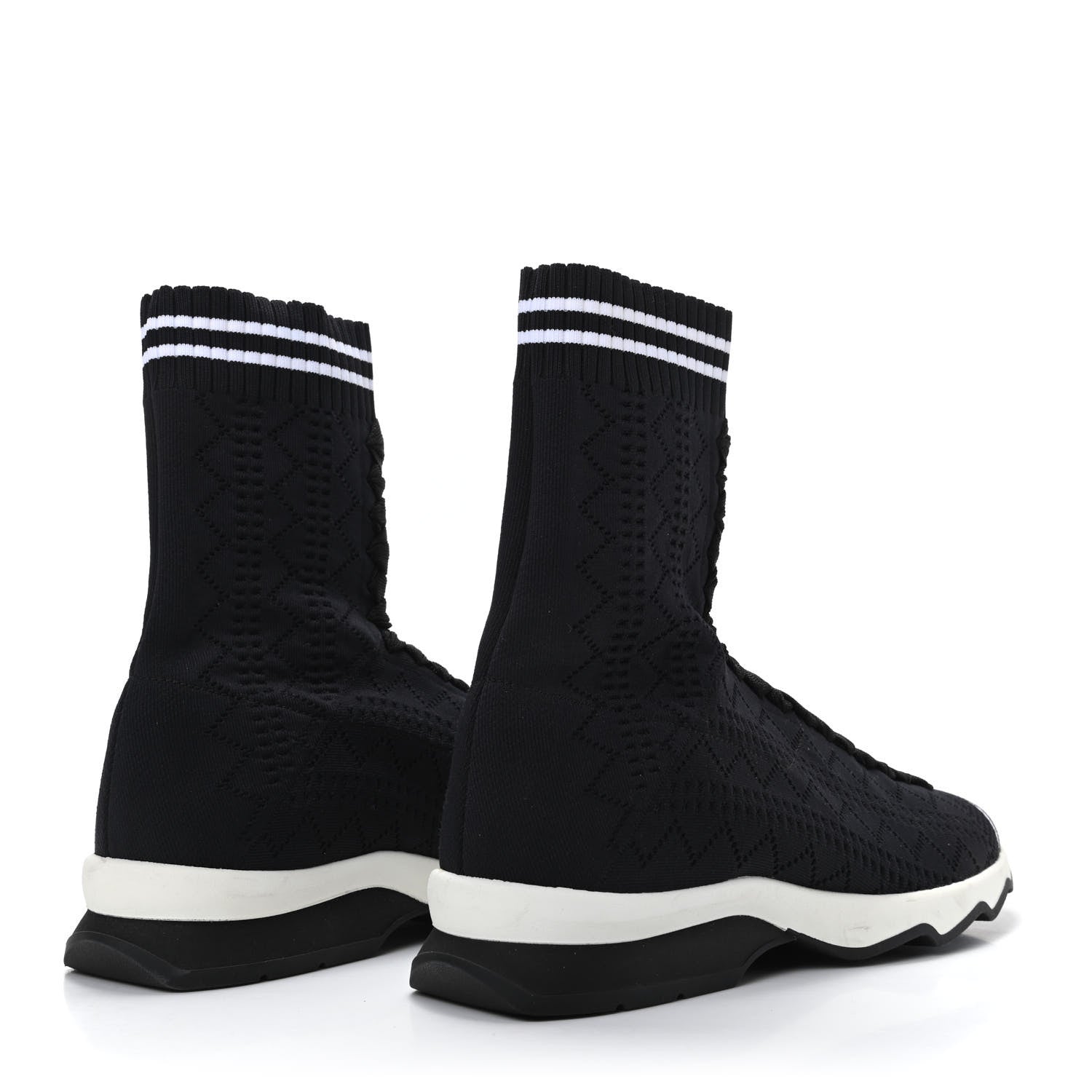 Fendi Stretch Knit Womens Sock Sneakers 36 Black 4 of 7