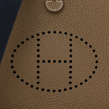 Hermes Taurillon Clemence Amazone Evelyne TPM Etoupe Bleu Indigo 8 of 12