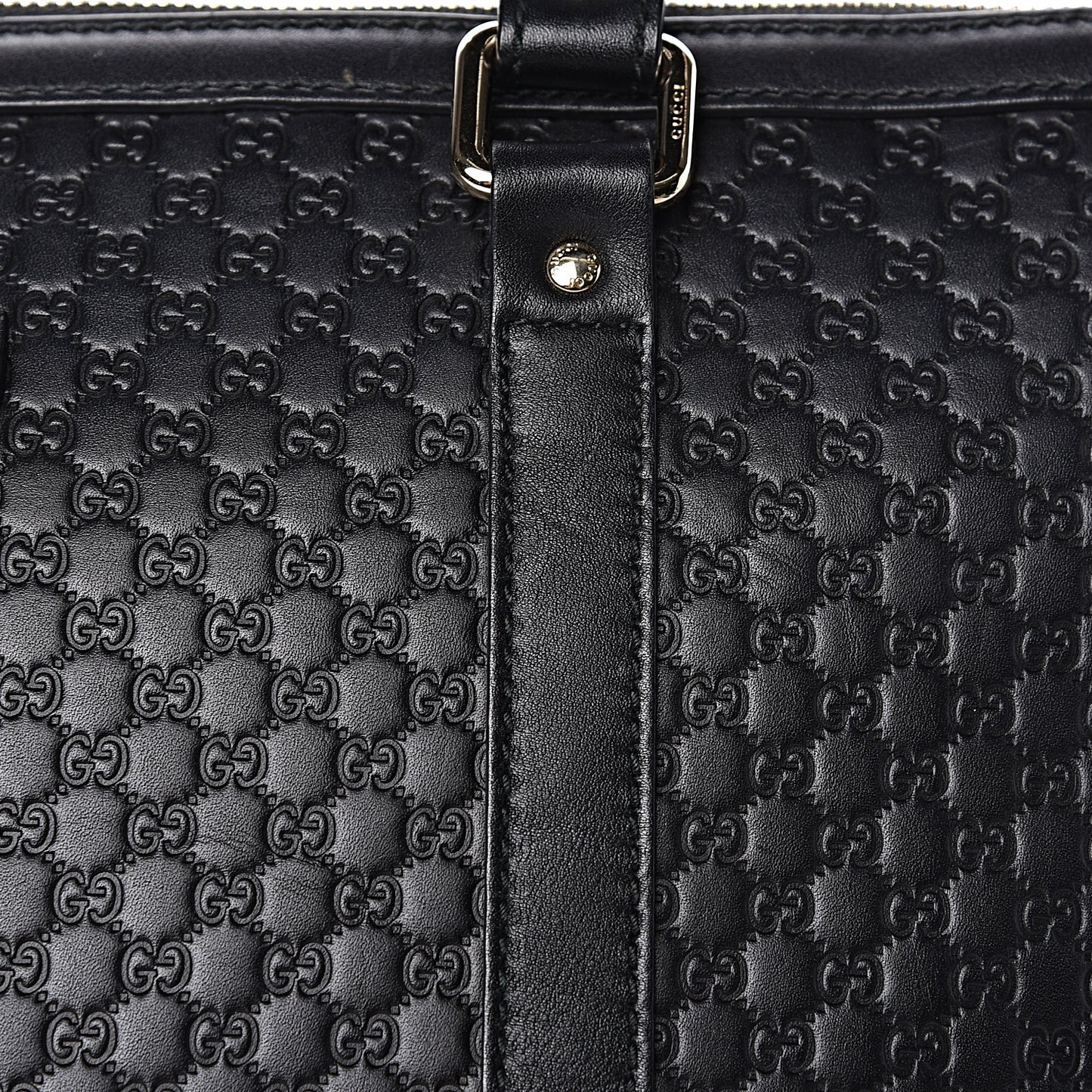 Soft Microguccissima Medium Zippered Satchel Black