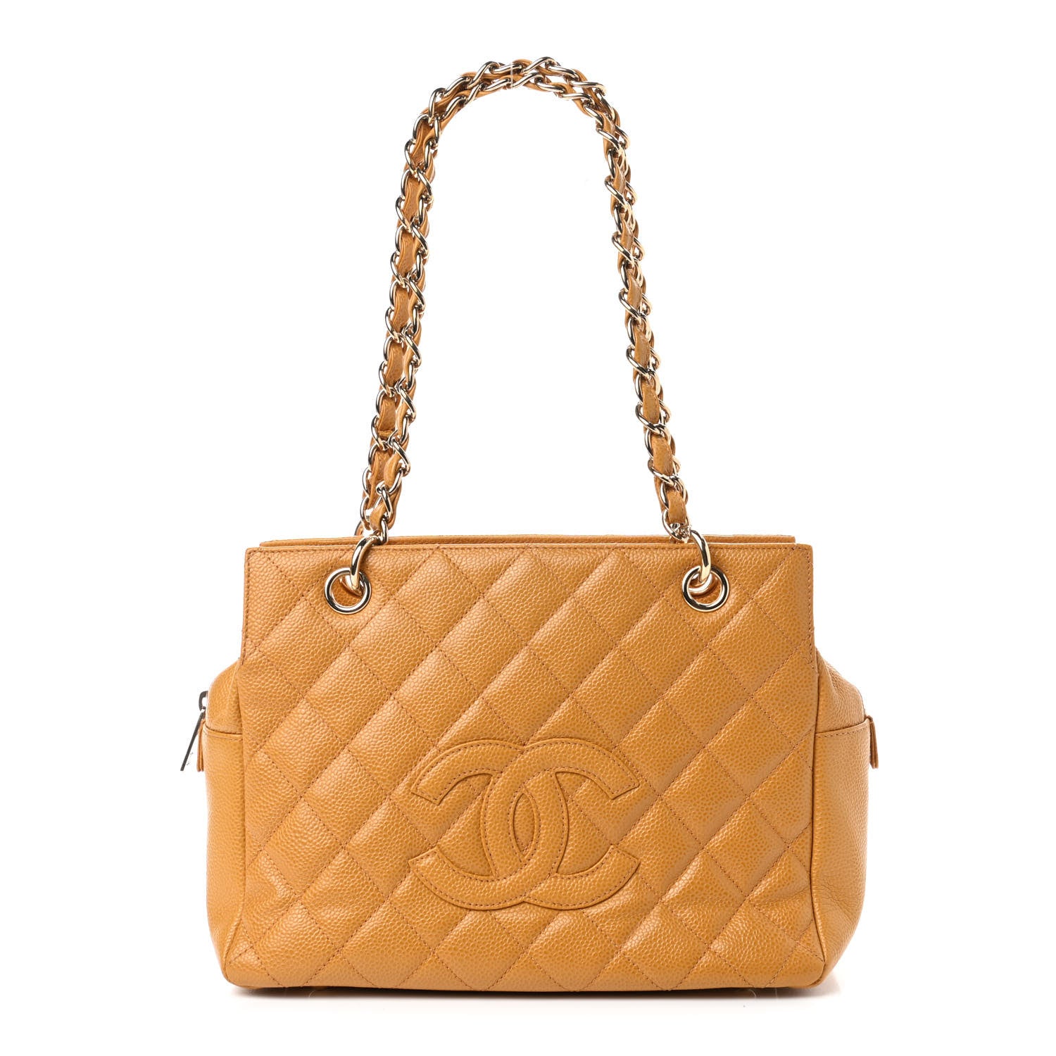 Chanel Caviar Quilted Petit Timeless Shopping Tote PTT Ochre 1 of 8