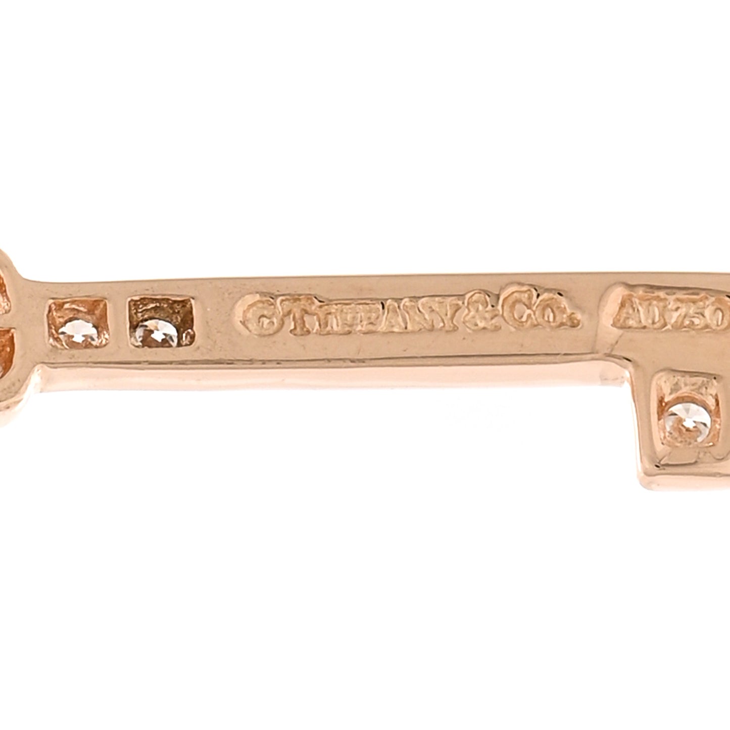 18K Rose Gold Diamond Mini Vintage Oval Key Pendant