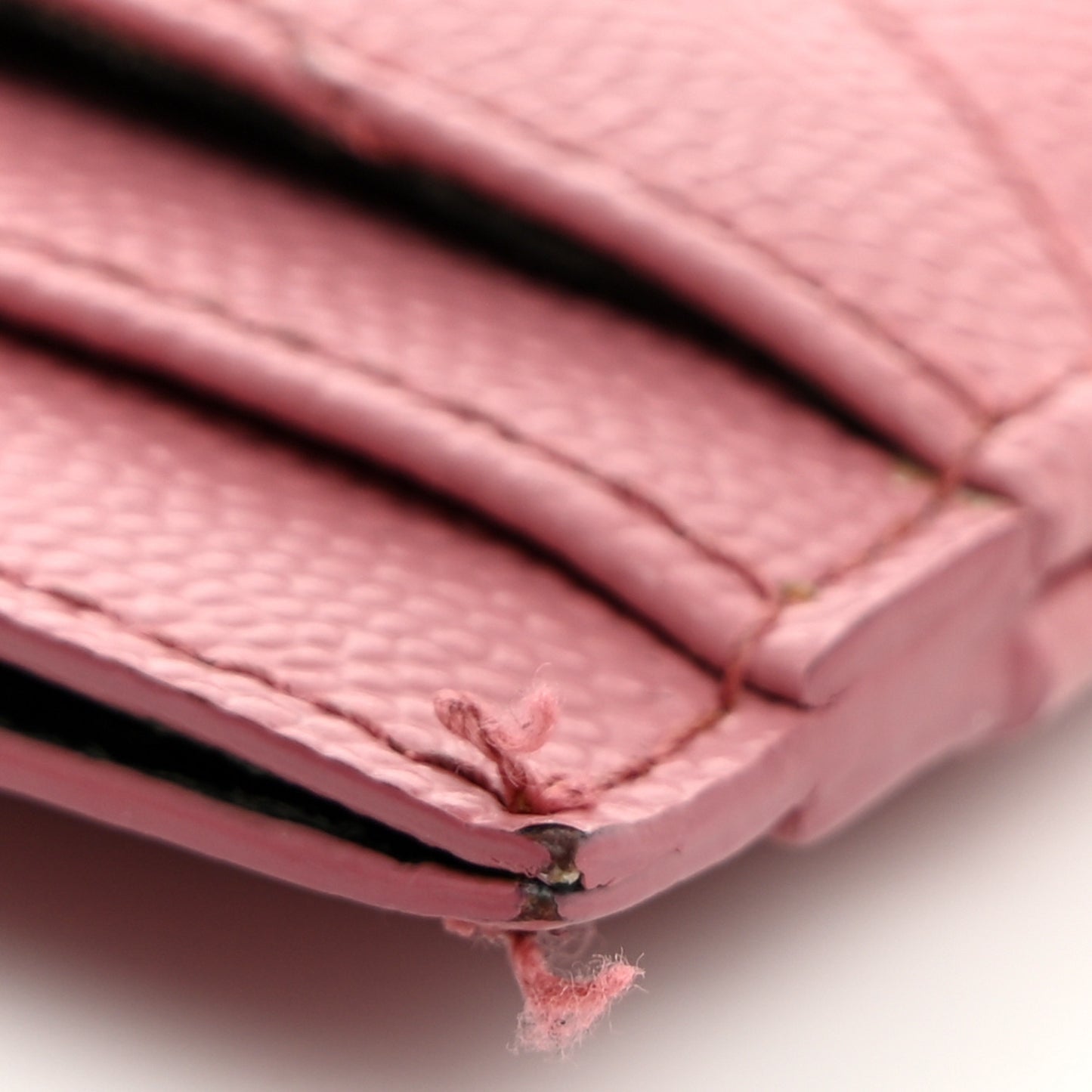 Grain De Poudre Matelasse Chevron Monogram Credit Card Case Dark Rose