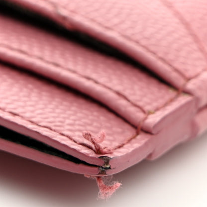 Saint Laurent Grain De Poudre Matelasse Chevron Monogram Credit Card Case Dark Rose 11 of 12