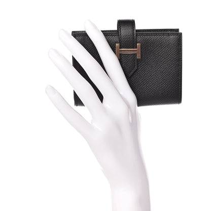 Hermes Epsom Mini Bearn Wallet Black 2 of 8