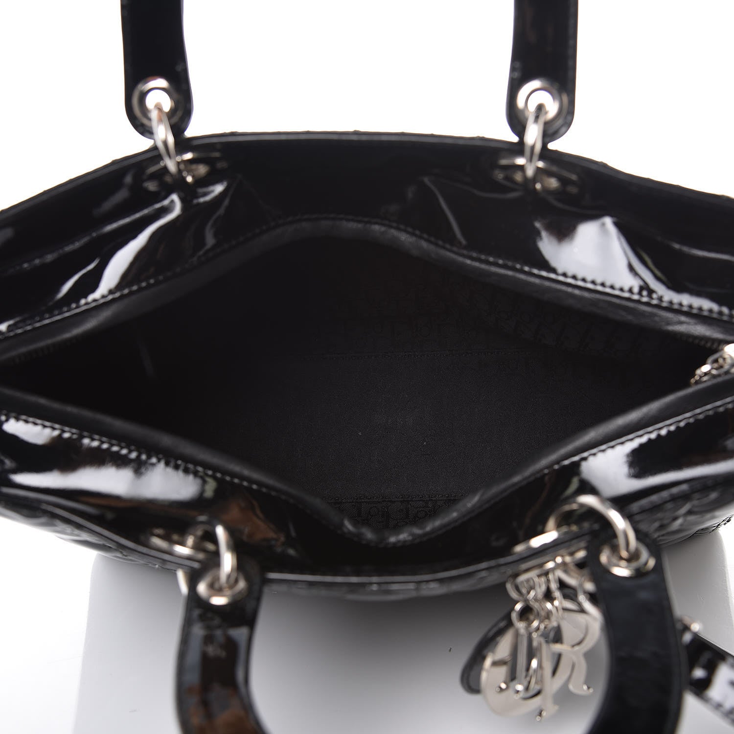 Christian Dior Patent Cannage Large Lady Dior Black 5 of 11