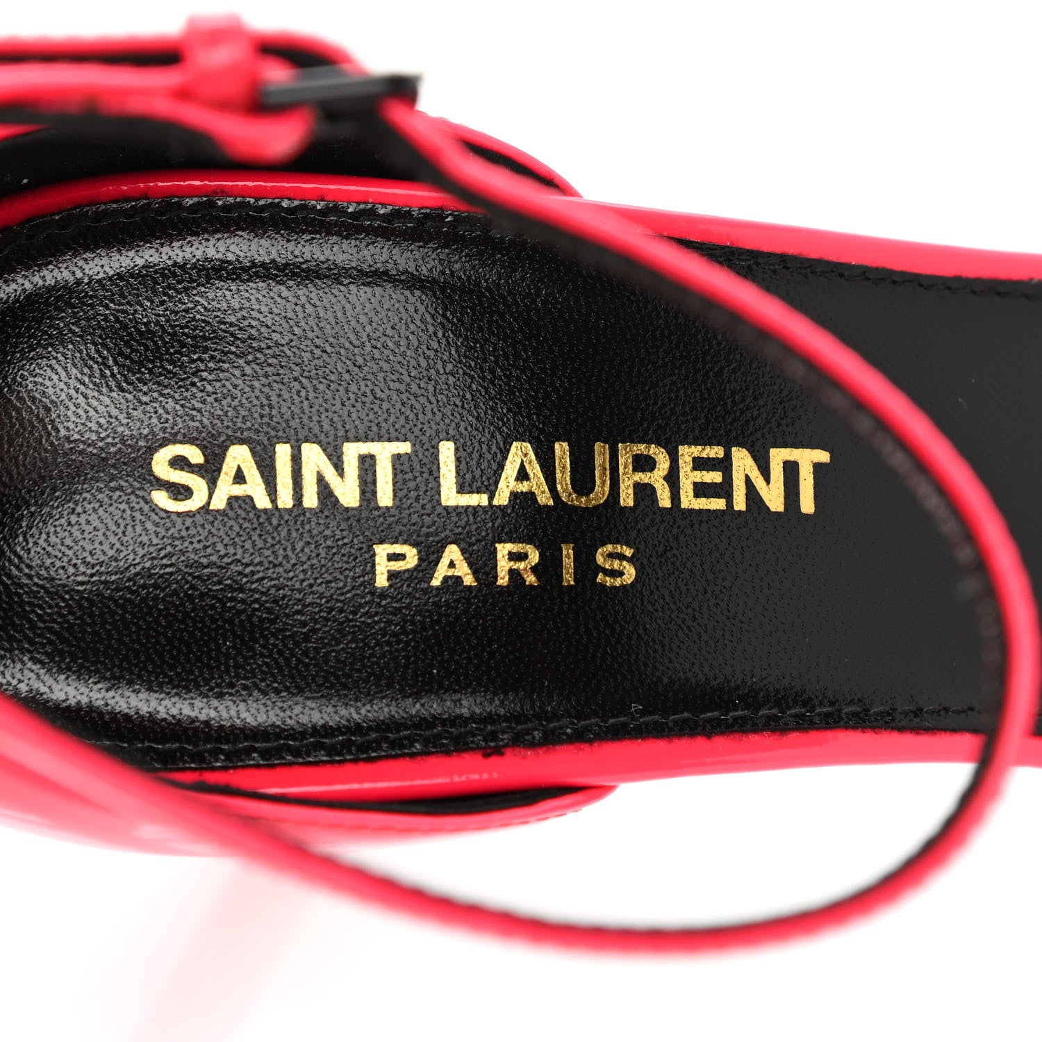 Saint Laurent Patent Calfskin Amber 105 Ankle Strap Sandals 37.5 Fuchsia Fluo 12 of 18