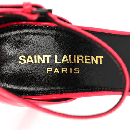 Saint Laurent Patent Calfskin Amber 105 Ankle Strap Sandals 37.5 Fuchsia Fluo 12 of 18