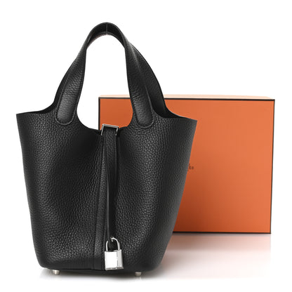 Hermes Taurillon Clemence Picotin Lock 18 PM Black 11 of 11