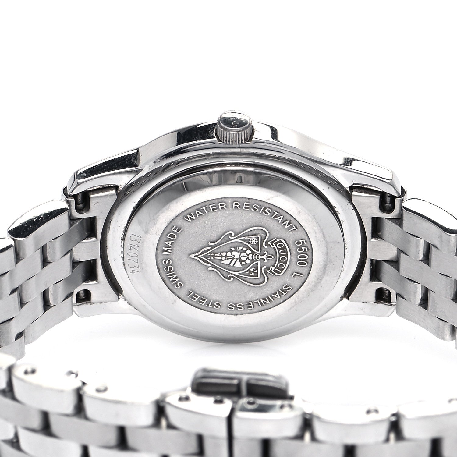 Gucci Stainless Steel Diamond Pink Mother of Pearl 27mm 5500L Quartz Watch 4 of 4