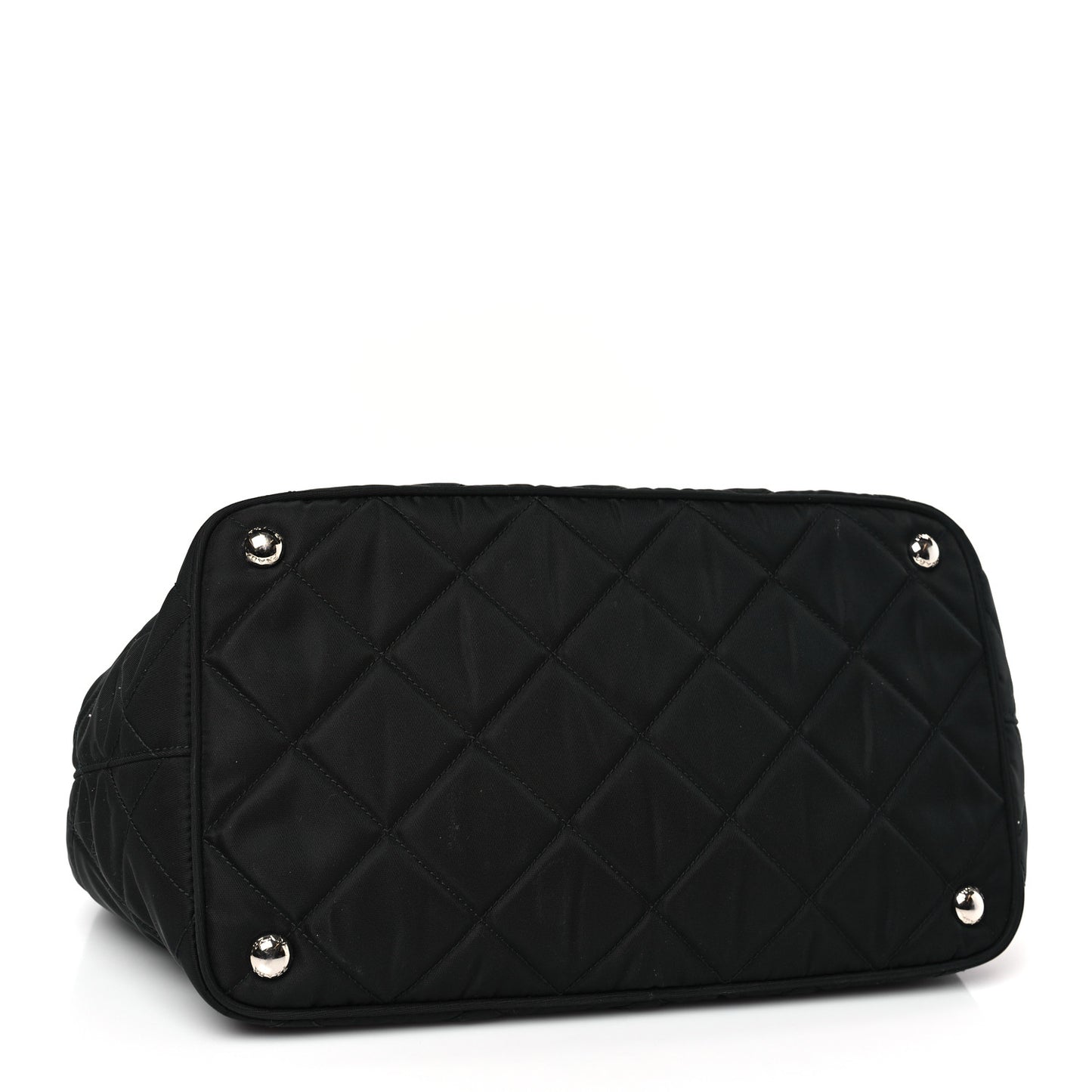 Nylon Tessuto Impuntu Quilted Tote Black