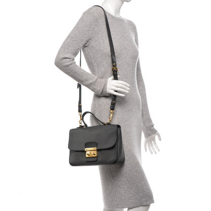 Miu Miu Goatskin Madras Shoulder Bag Ardesia 2 of 9
