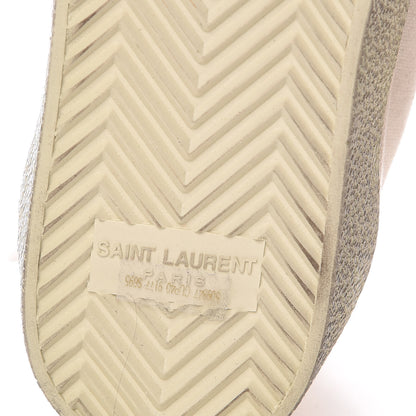 Saint Laurent Distressed Canvas Womens Classic Court High Top Sneakers 36 Milk Panna 6 of 11