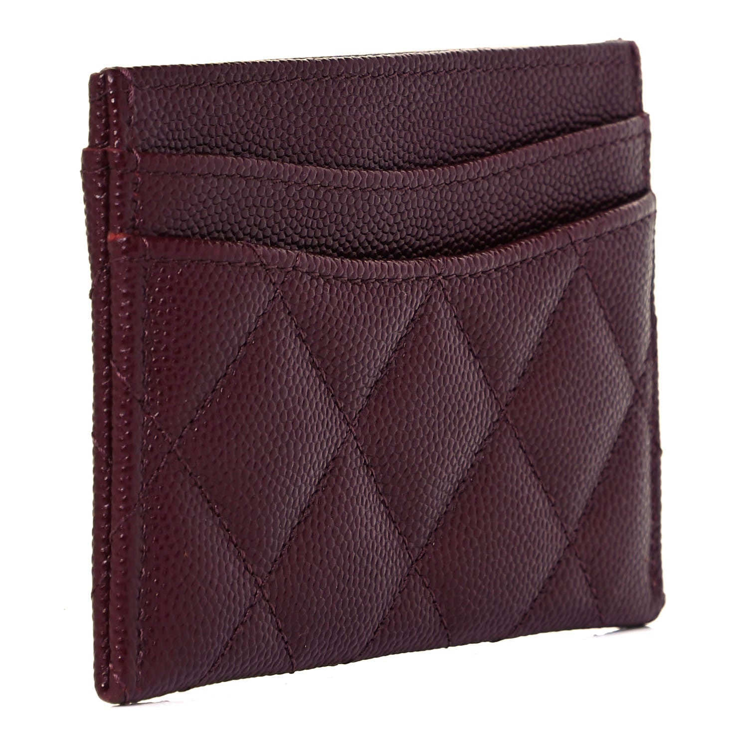 Chanel Caviar Quilted Card Holder Burgundy 3 of 12