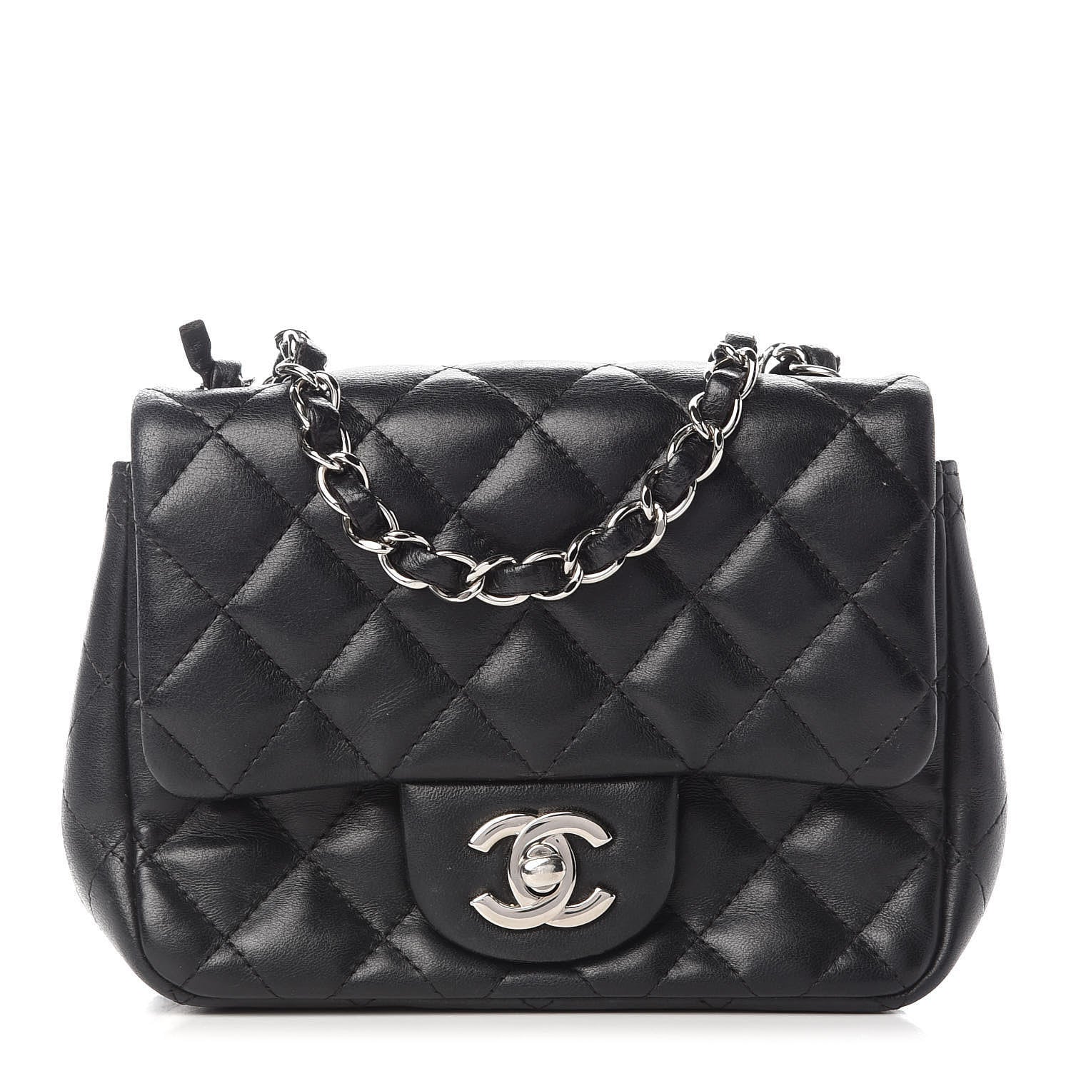 Chanel Lambskin Quilted Mini Square Flap Black 1 of 8