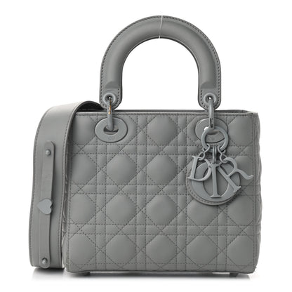 Christian Dior Ultra Matte Calfskin Cannage Medium Lady Dior Grey Stone 1 of 16
