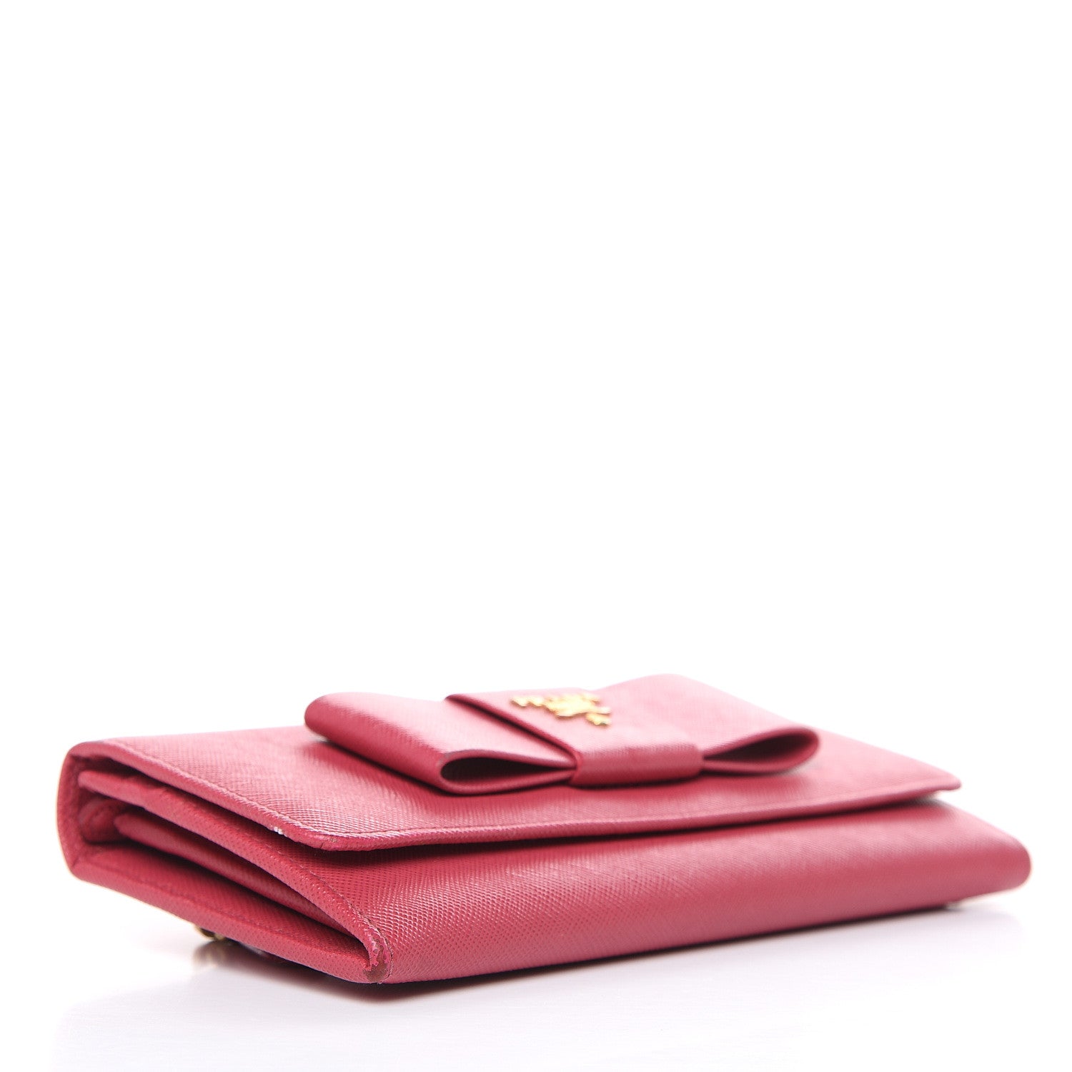 Prada Saffiano Fiocco Bow Continental Wallet Peonia 4 of 15
