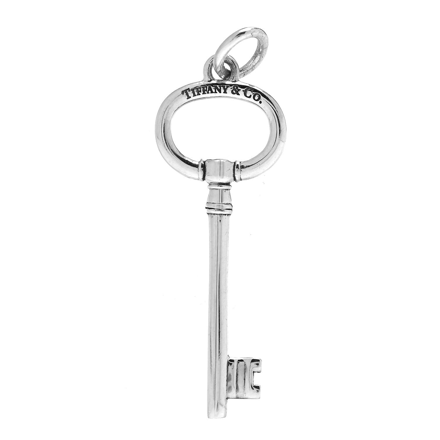 Tiffany Sterling Silver Small Oval Key Pendant 1 of 4