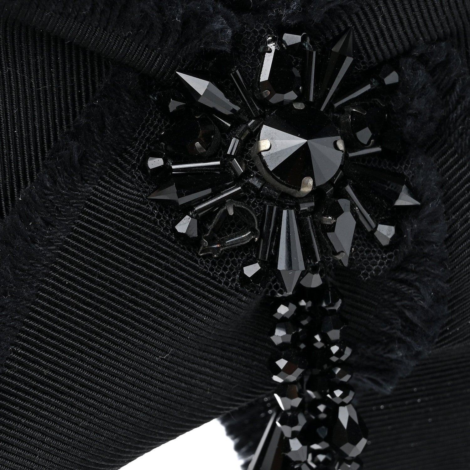 Gucci Grosgrain Crystal Bow Brooch Black 5 of 5