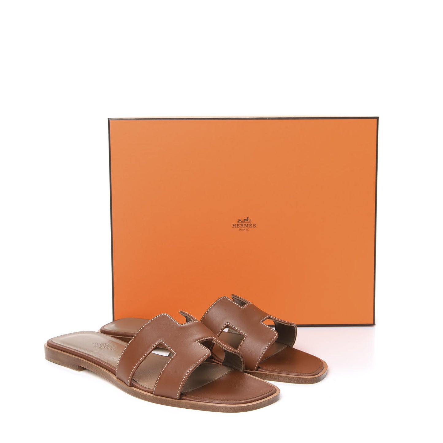 Box Calfskin Oran Sandals 38 Gold