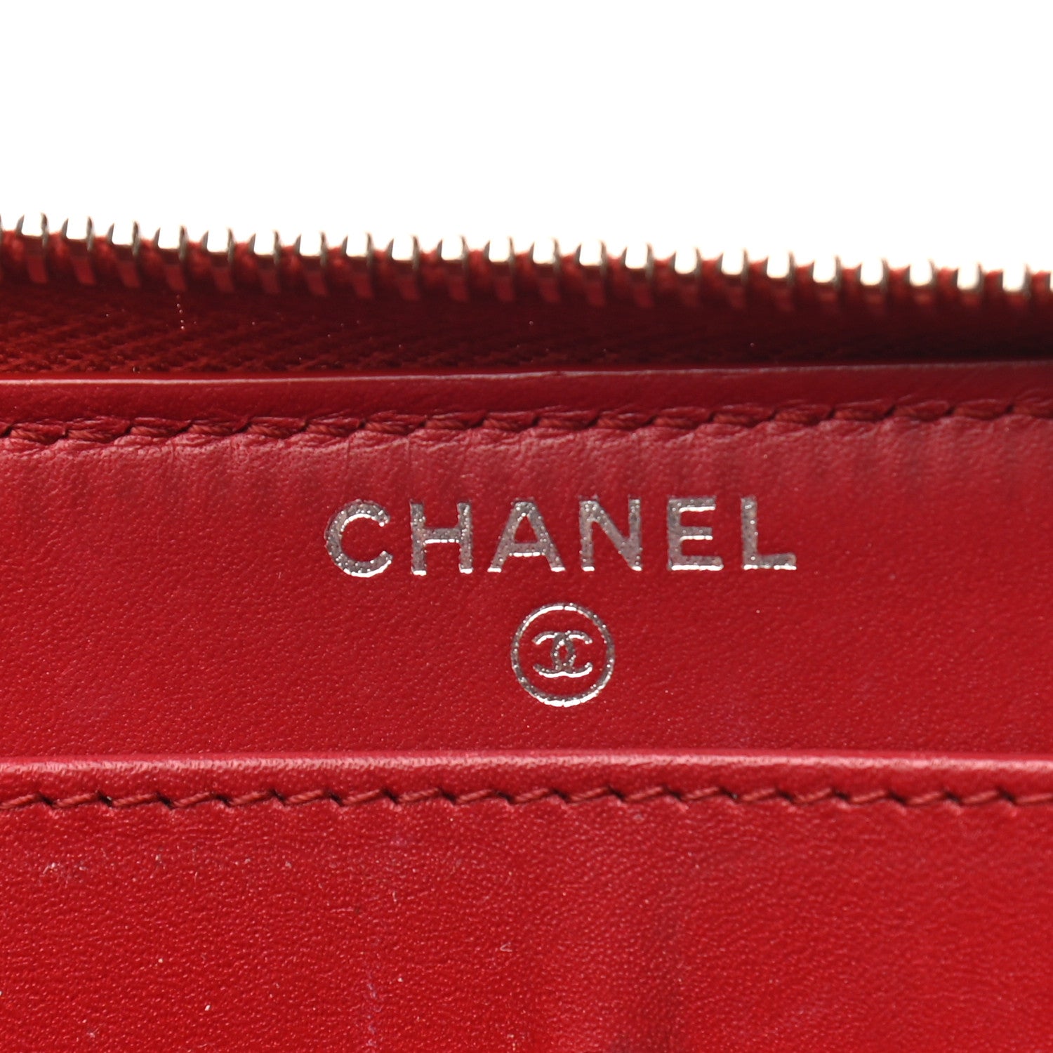 Chanel Caviar Quilted Large Gusset Zip Around Wallet Red 6 of 9