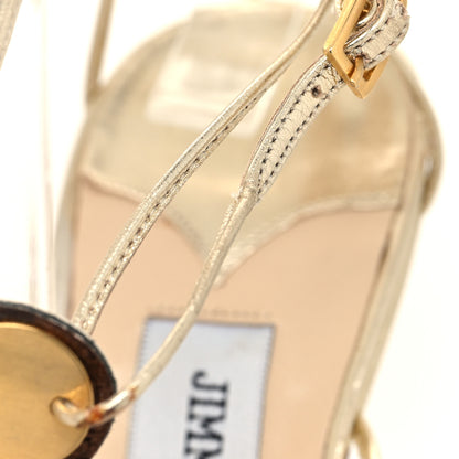 Jimmy Choo Metallic Nappa Medallion Sandals 37 Gold 9 of 10