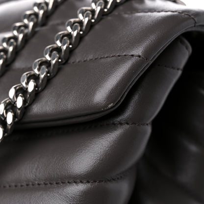 Saint Laurent Calfskin Y Quilted Monogram Medium Loulou Chain Satchel Asphalt 13 of 13