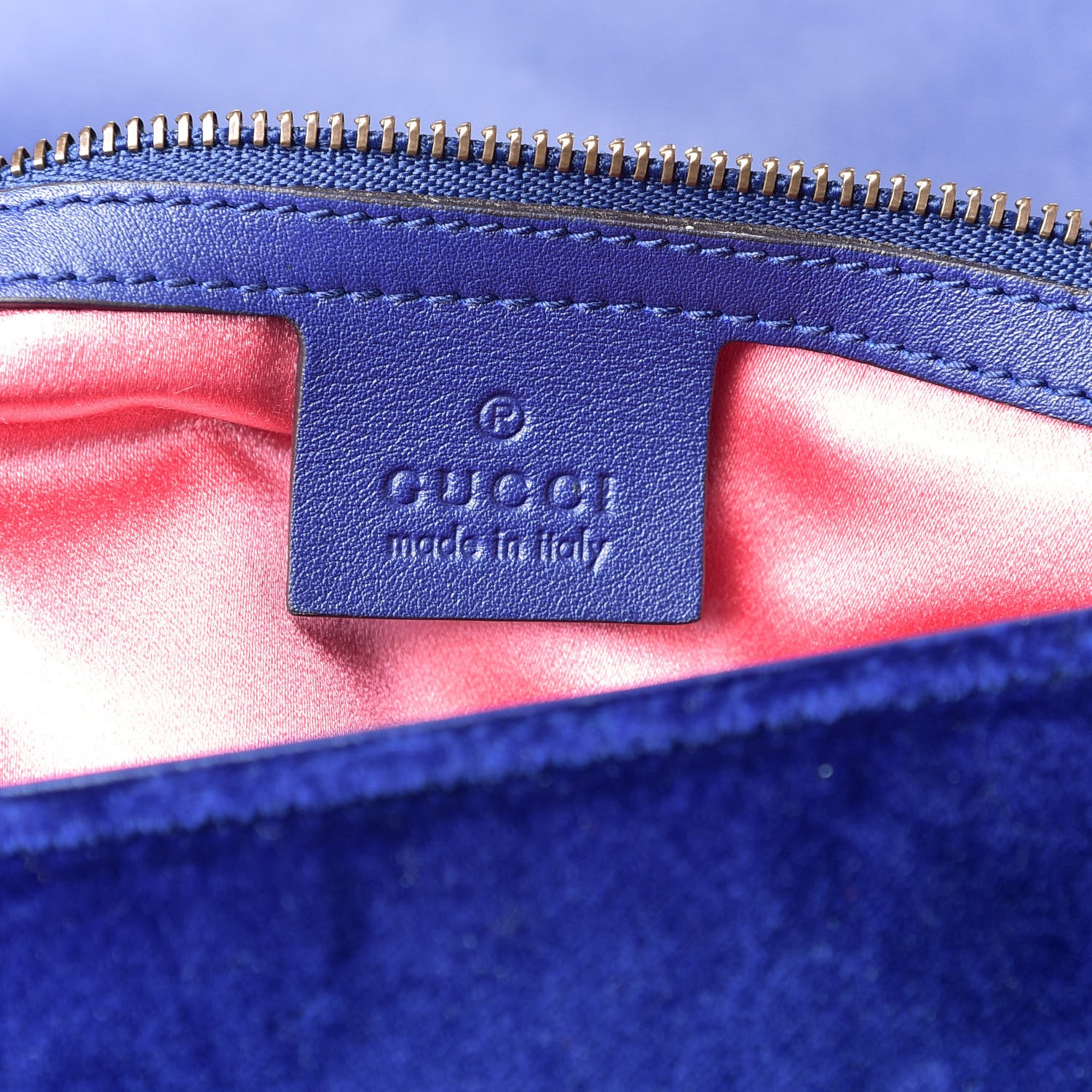 Gucci Velvet Matelasse Small GG Marmont Shoulder Bag Cobalt Blue 6 of 9