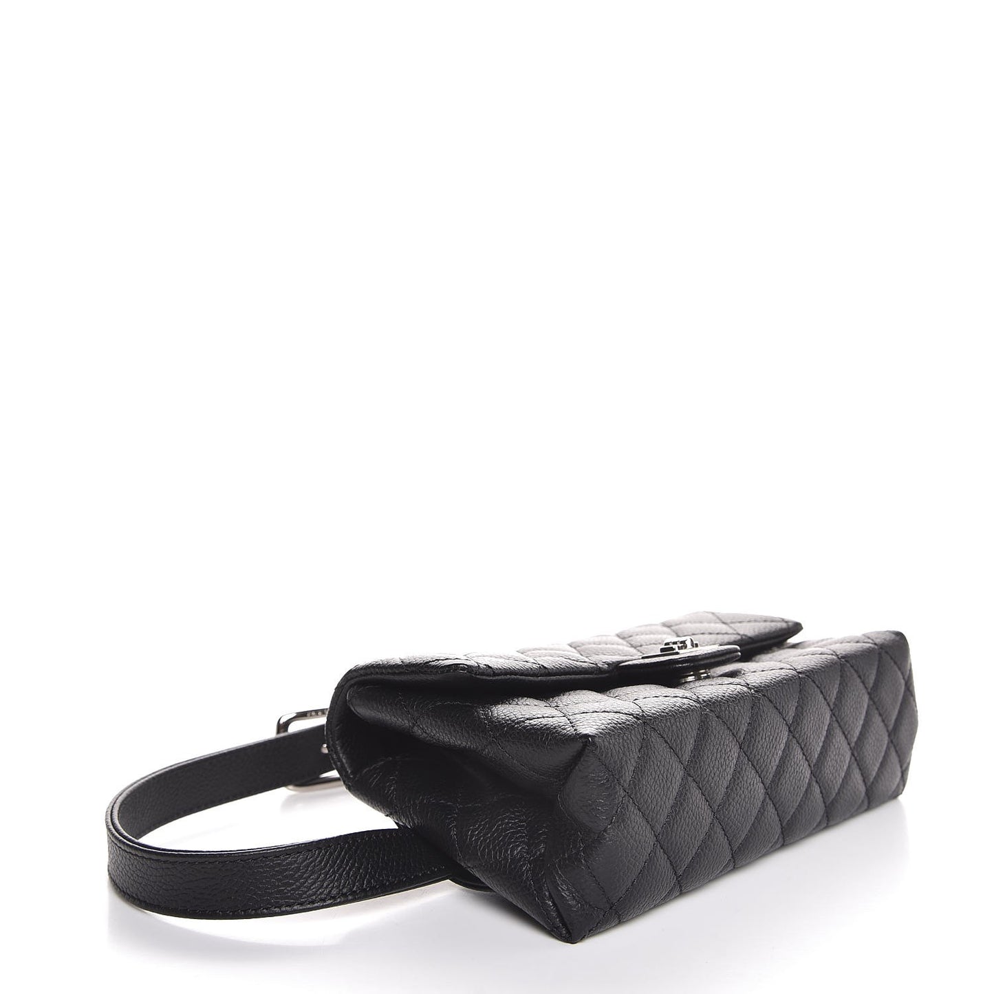 Grained Calfskin Quilted 2.55 Reissue Flap Belt Bag Clutch Black
