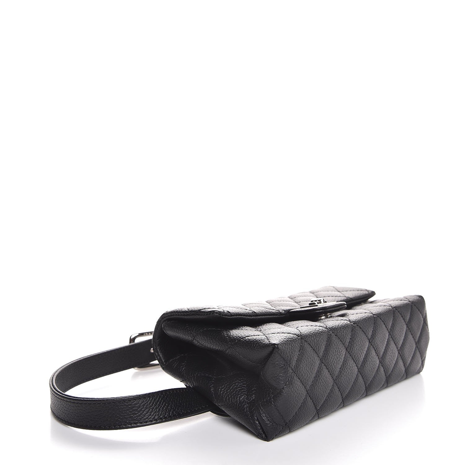 Chanel Grained Calfskin Quilted 2.55 Reissue Flap Belt Bag Clutch Black 4 of 7