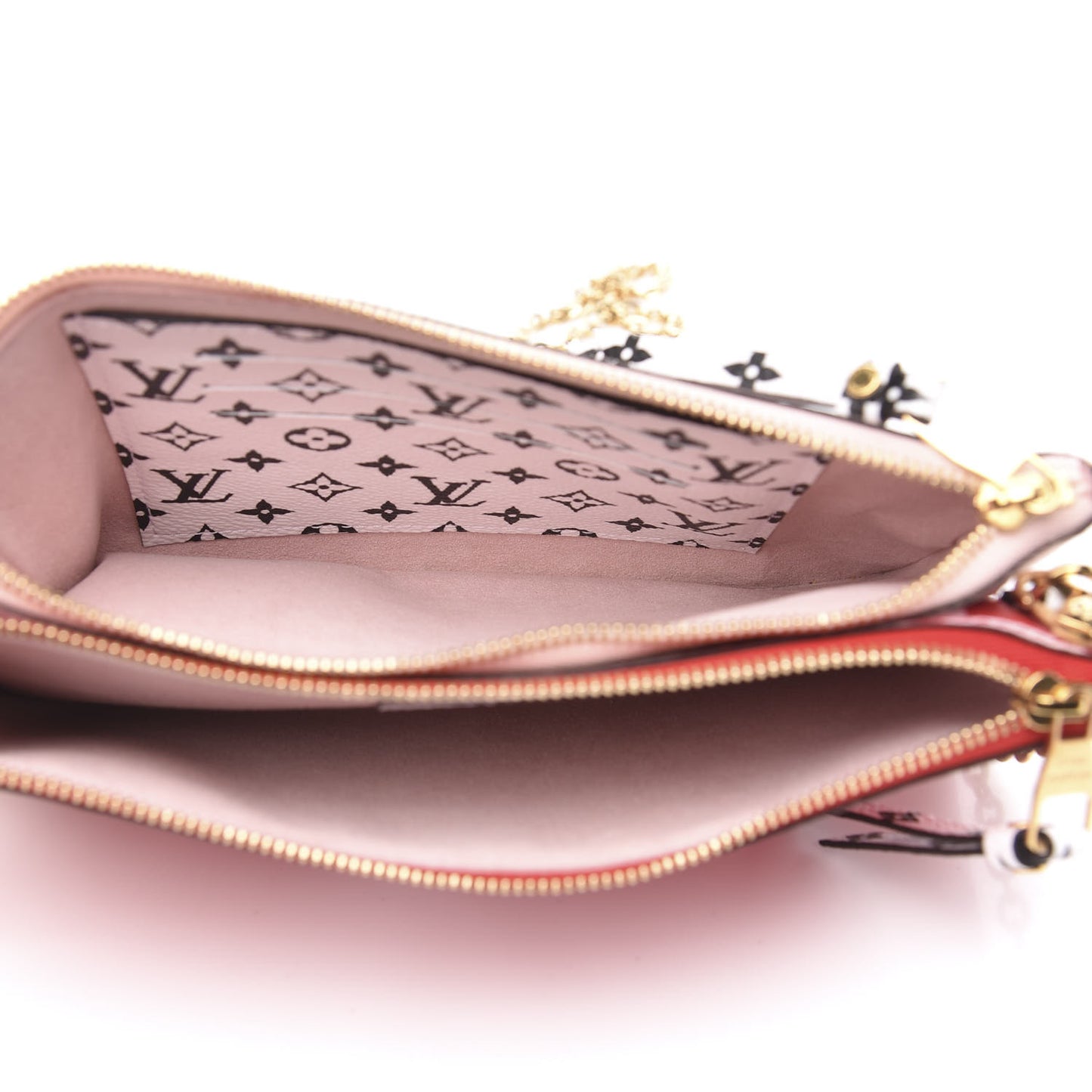 Monogram Giant Double Zip Pochette Rouge