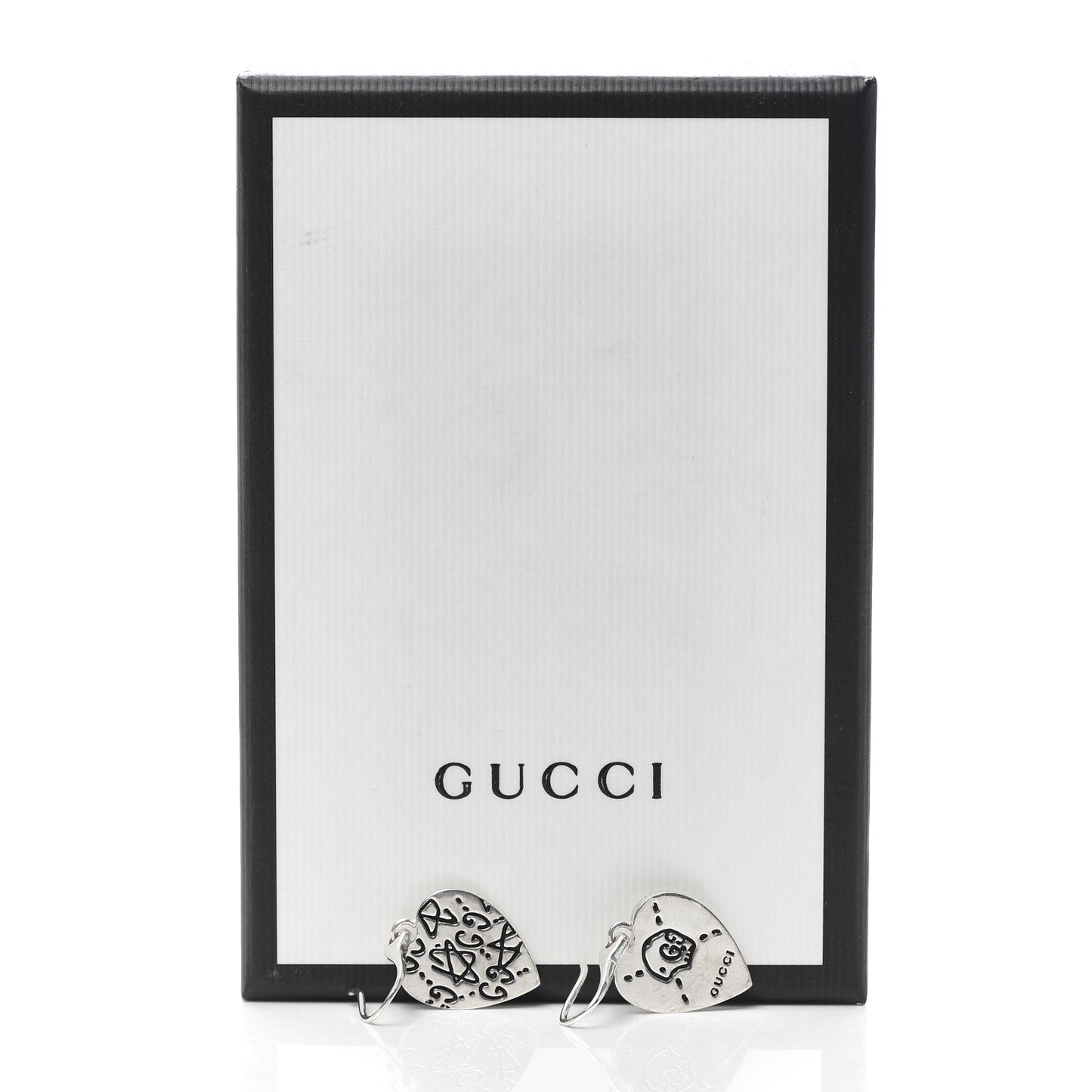 Sterling Silver GucciGhost Heart Drop Earrings