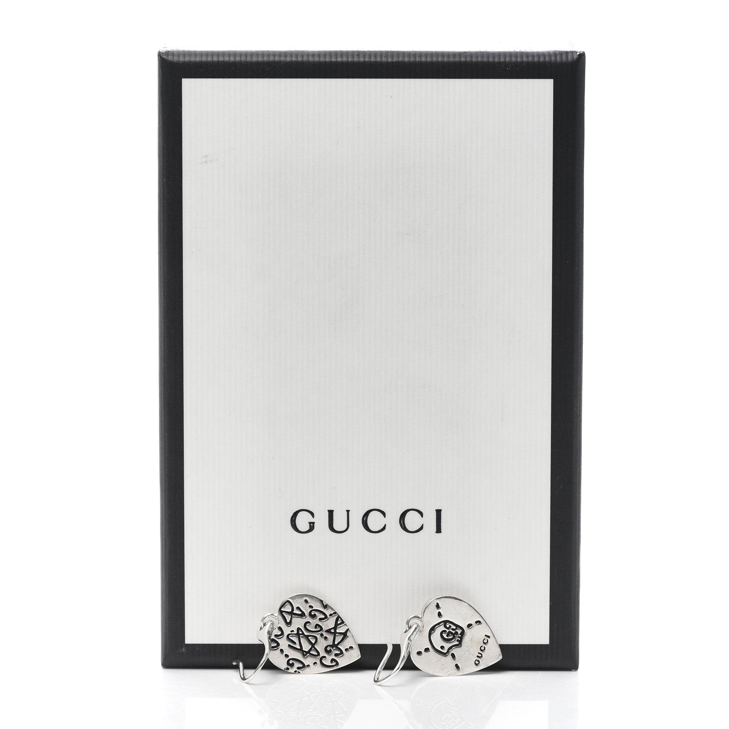 Gucci Sterling Silver GucciGhost Heart Drop Earrings 6 of 6