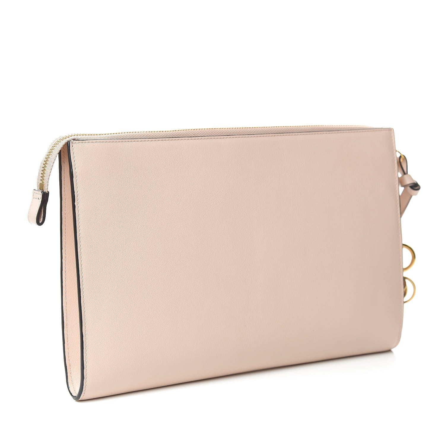 Chloe Calfskin Alphabet Flat Pouch Clutch Blush Nude 3 of 8