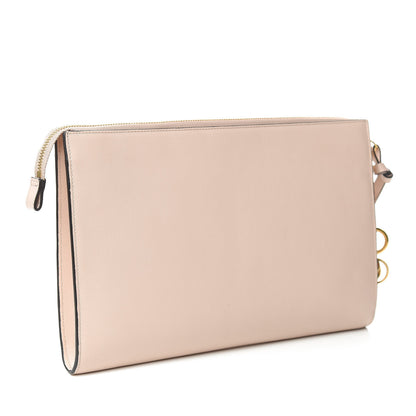 Chloe Calfskin Alphabet Flat Pouch Clutch Blush Nude 3 of 8