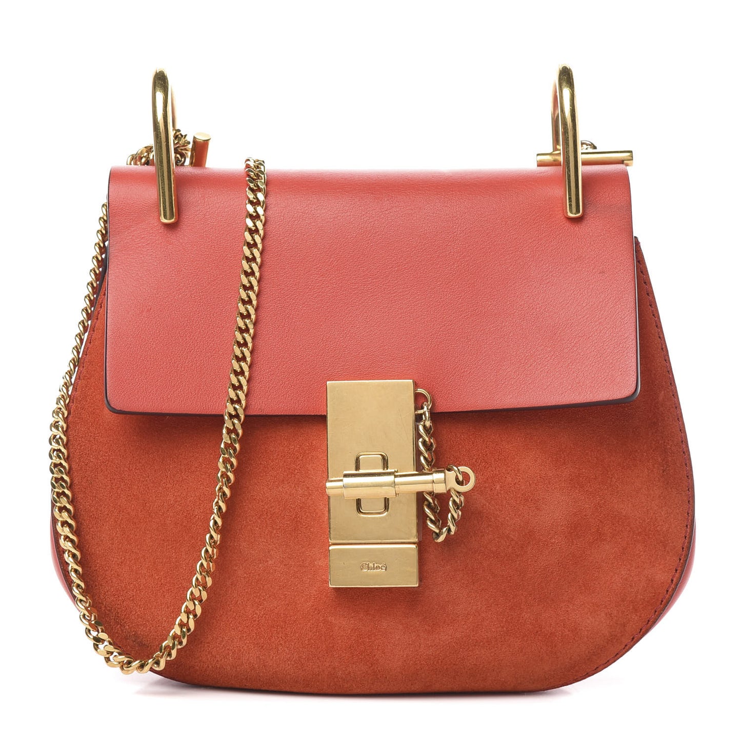 Lambskin Suede Calfskin Mini Drew Shoulder Bag Poppy