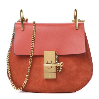 Chloe Lambskin Suede Calfskin Mini Drew Shoulder Bag Poppy 1 of 11