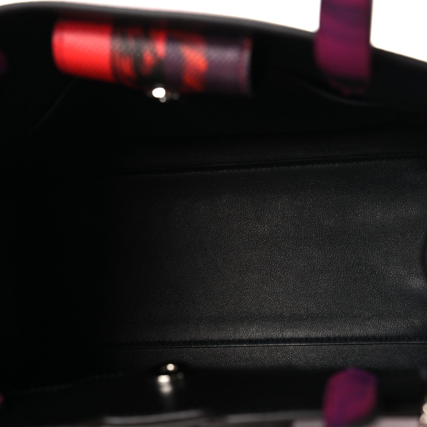 Printed Calfskin Vara Bow Top Handle Tote Multicolor