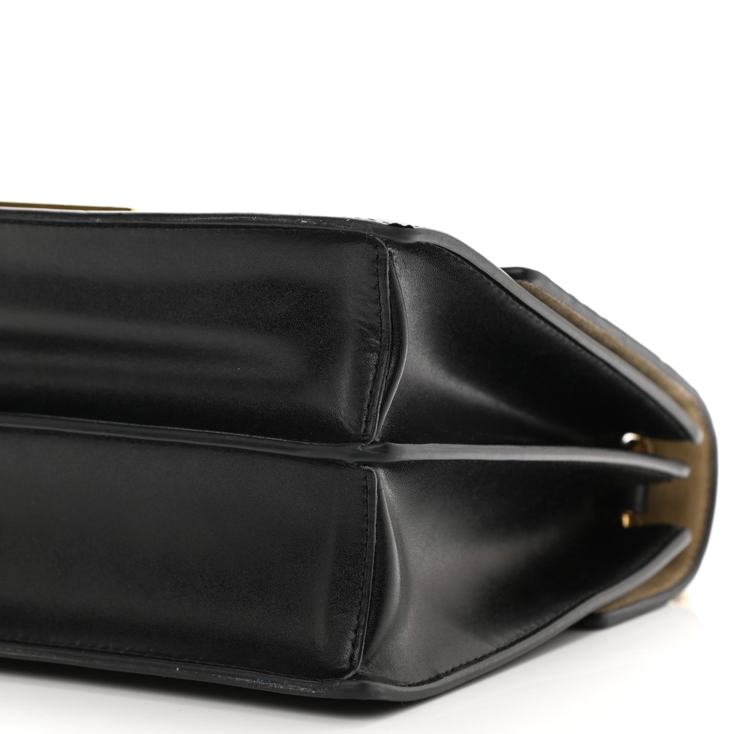 Vitello Liberty Bi-Color FF 1974 Embossed Kan U Shoulder Bag Black Maya