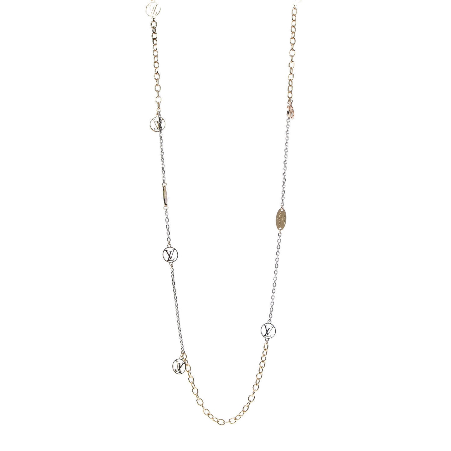 Logomania Sautoir Necklace Silver Gold