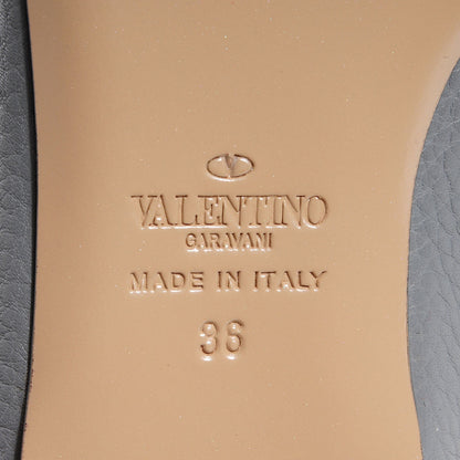Valentino Garavani Pebbled Calfskin Rockstud Ballerina Flats 36 Grigio Perla 6 of 6