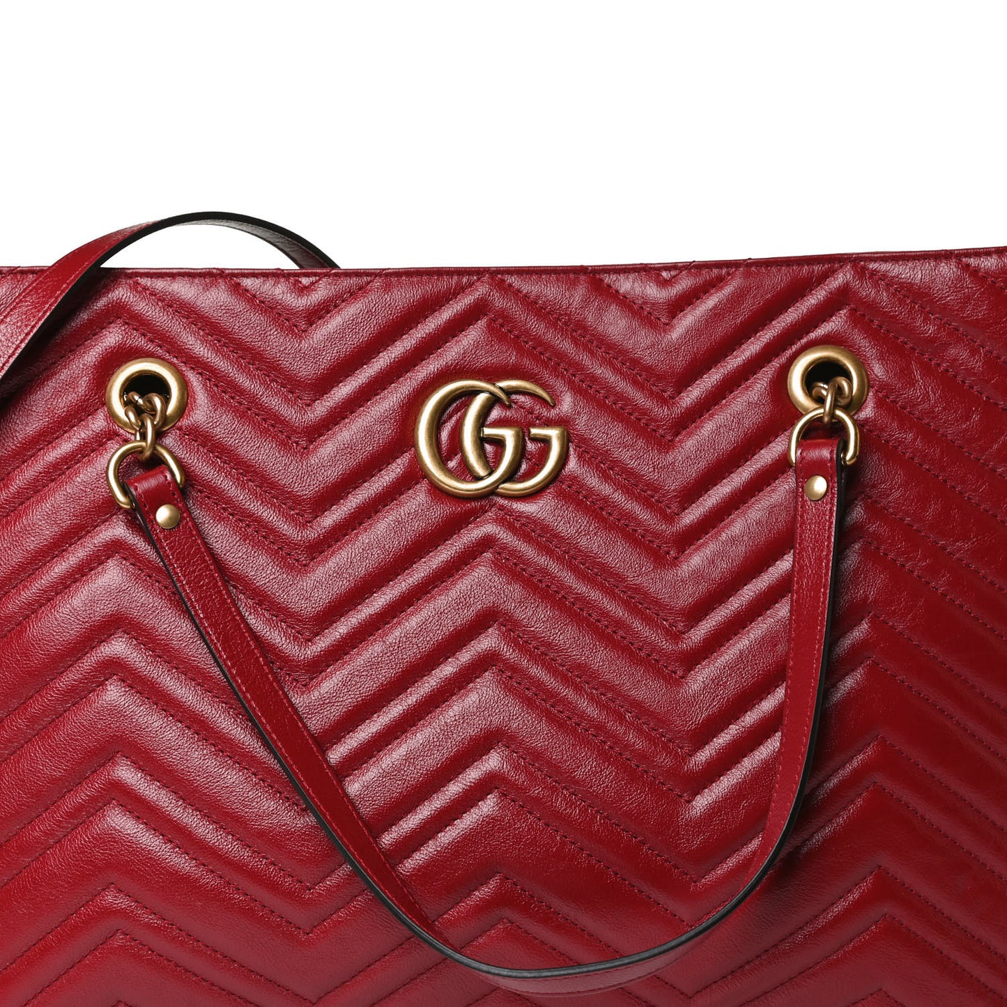 Azalea Calfskin Matelasse Medium GG Marmont Slim Tote Romantic Cerise